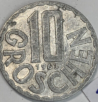 1963!Austria Republic Osterreich 10 Groschen Coin - Free Shipping - Lot 33.99