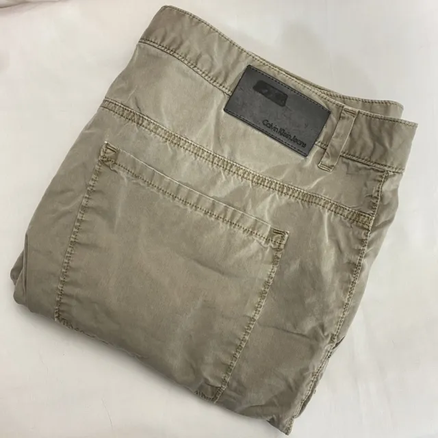 Calvin Klein Shorts Mens 38 Chino Stone Gray Cotton Walker Comfort Back Tag