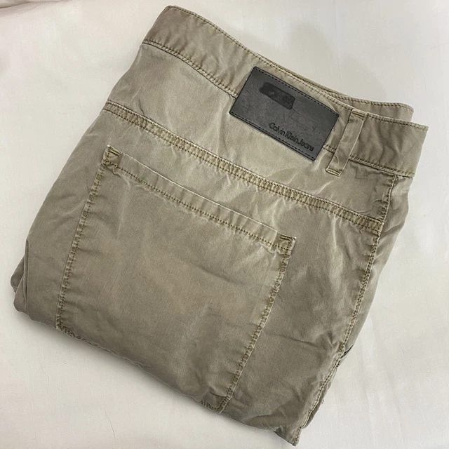 Calvin Klein Shorts Mens 38 Chino Stone Gray Cotton Walker Comfort Back Tag