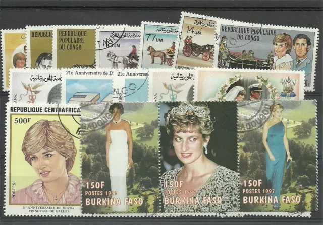 Lot timbres thematique " Diana"