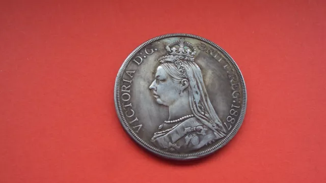 1887 Queen Victoria Welsh Crown Dragon 5 Shillings