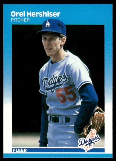 1987 Fleer Baseball Card Orel Hershiser Los Angeles Dodgers #441