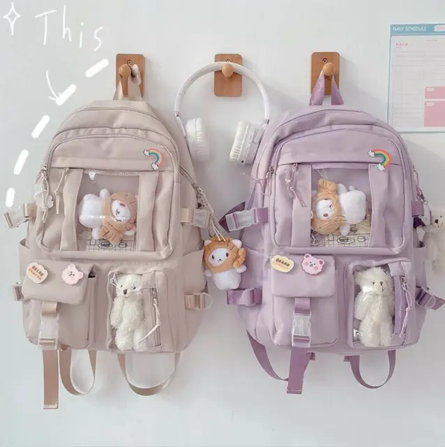 Teens School Backpack Kawaii Cute Bear College Travel Casual Bag for Girls Women