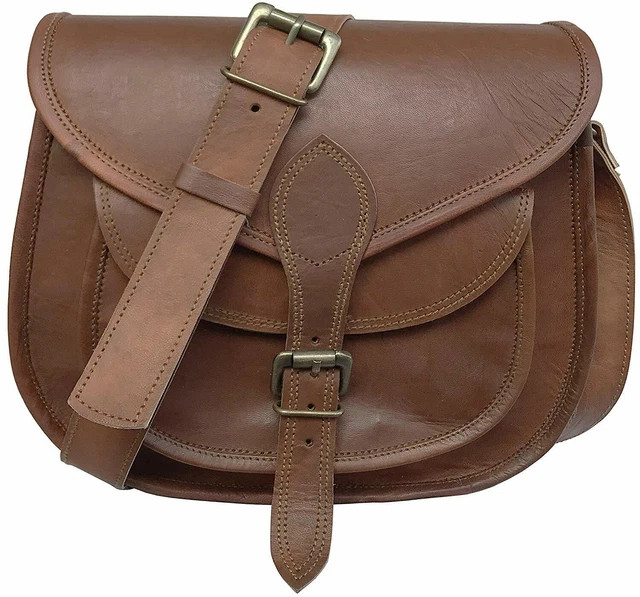 Femmes Rustique Cuir Véritable Hobo Hip Sac Bandoulière Messager Cartable