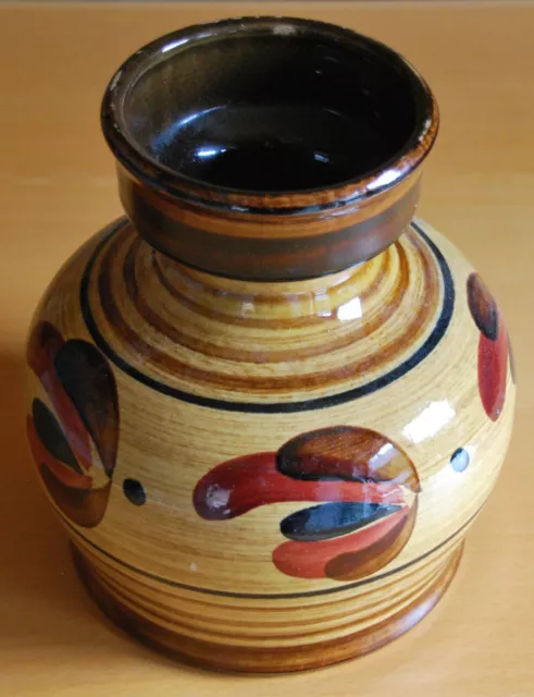 Schöne alte Vase, bauchig, Keramik, brauntöne, Höhe ca. 21 cm, Landhausstil