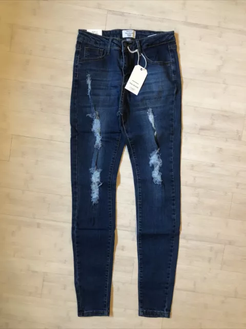 NWT Line Denim Skinny Distressed Jeans Los Angeles Mid Rise Junior 3 $44.99