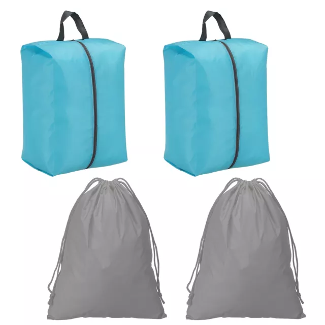 4pcs Travel Shoe Bags Set, Waterproof Shoe Bag Storage Organizer Gray Blue