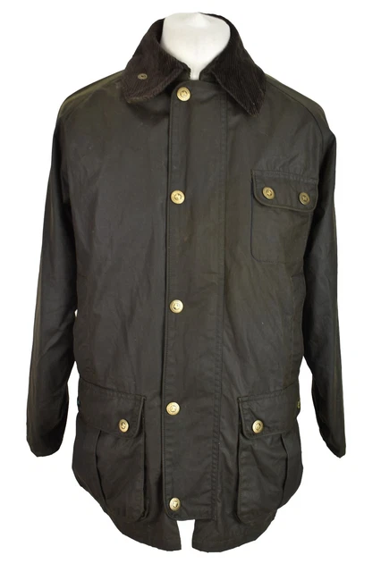 COUNTRY ATTIRE BROWN Wax Jacket size 34 Mens Full Zip Outdoors