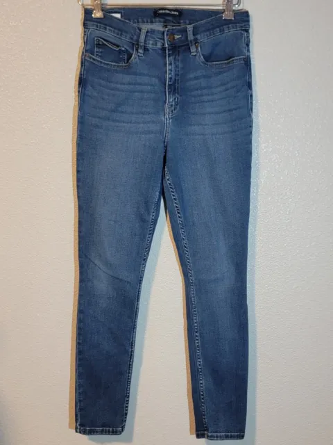 calvin klein jeans womens size 6 skinny high rise repreve stretch denim blue