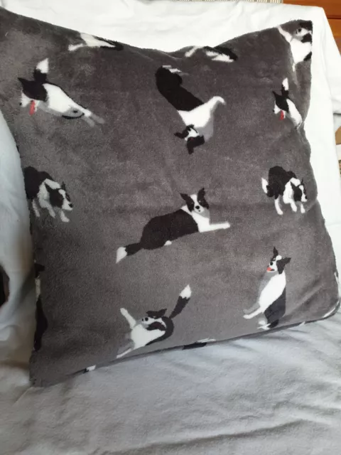 Border Collies Soft Fleece Cushion Cover 16 " Handmade