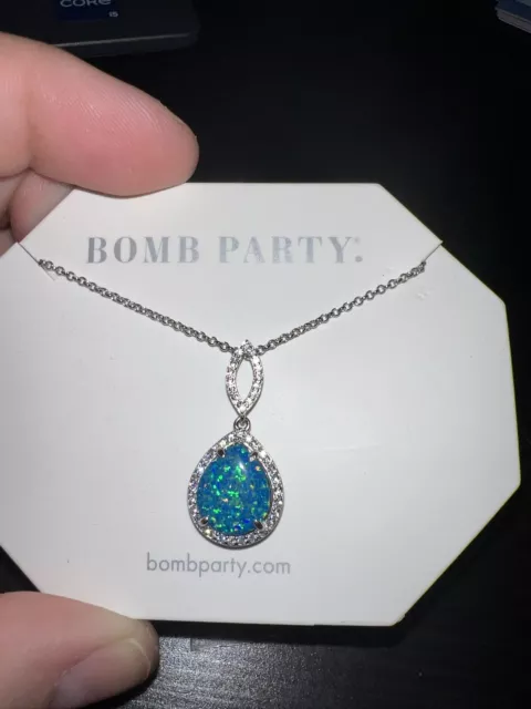 RING BOMB PARTY necklace- The Sterling Club, Emerald Opal $25.00 - PicClick