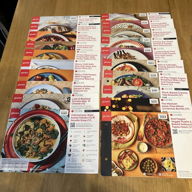20 GOUSTO MEAL Plan Random Meal Menu Recipe Cards Vegetarian No 