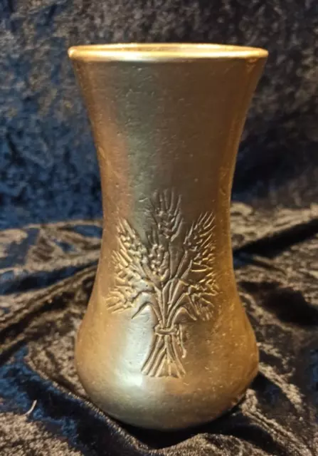 ⚱️🏺TOP Messing Vase Krug Massiv Motiv Blume Kräuter Ausgefallen 860 Gramm 🏺⚱️