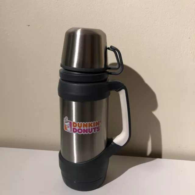 Dunkin Donuts Insulated Thermos Stainless Steel 32 oz Hot Cold Travel Mug  Flask
