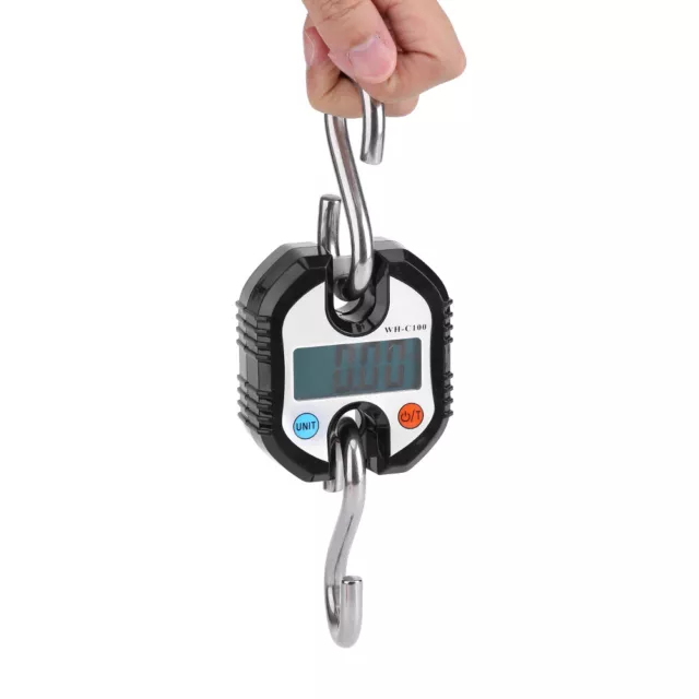 (black)Digital Crane Scale Portable Electronic Hanging Scales With Double