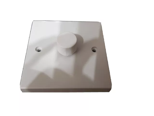 Light Dimmer Switch Push On Off 400W  1 Gang  2 Way White Plastic