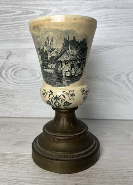 🌍 Coupe De Pythagore Vase En Laiton ? Et Email Décoration Vintage Pot Ancien