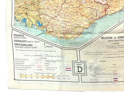 WW2 BRITISH CANADIAN RAF RCAF Survival Escape Map Sheet C & D £231.67 ...