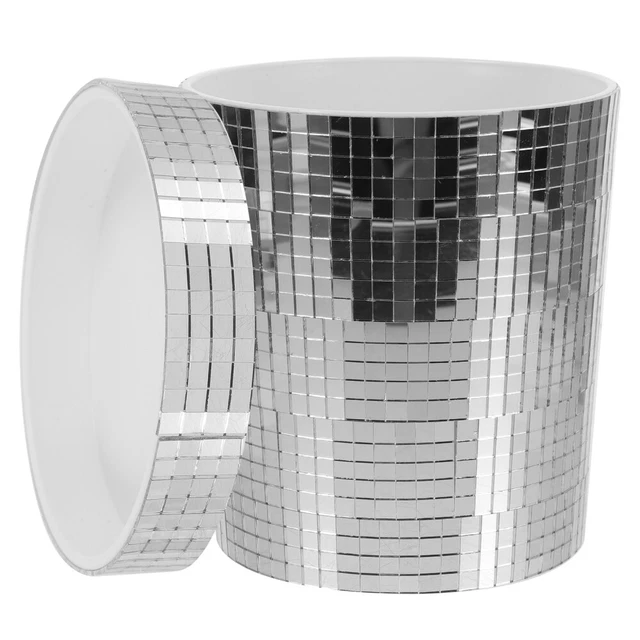 Jardinière Boule Disco Argentée - Vase Miroir Décoratif 10x15cm Pour Plantes, Fête, Bureau