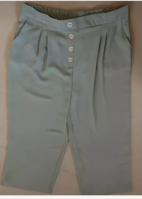 Pantalones clásicos para mujer Primark cintura elástica caqui talla 18 W38 L30