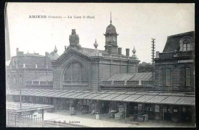 Carte postale ancienne Amiens (Somme) La Gare St-Rock