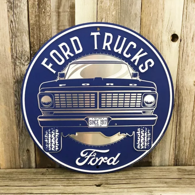 Ford Trucks F-150 F150 Pickup Embossed 12" Metal Tin Sign Garage Man Cave New