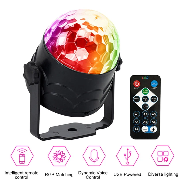 Party Lights Disco Ball Light Premium LED RGB Stage Lights Strobe Effect Lamp UK