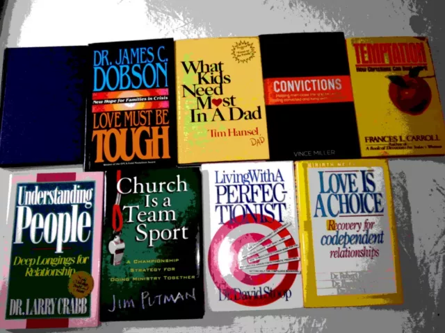 Lot of 9 HC Christian Relationships/Fighting Temptation/Counseling/Family