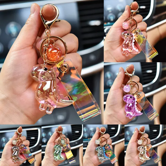 New Creative Cartoon Cute Dinosaur Doll Keychain Acrylic Animal Charm Pendant`