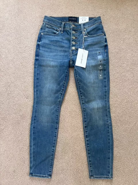 Lucky Brand Bridgette High Rise Skinny Ankle Button Fly Blue Jeans Size 2/26A