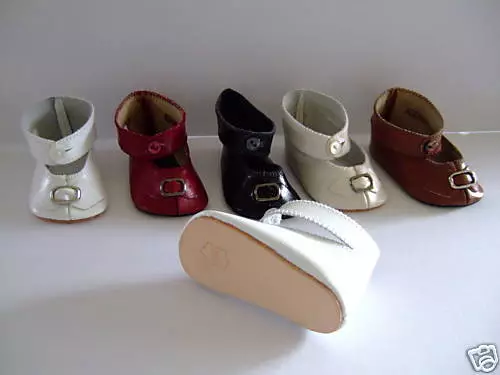 CHAUSSURES CUIR Taille 11 (7.6cm) pour POUPEE ancienne ou moderne  -DOLL SHOES