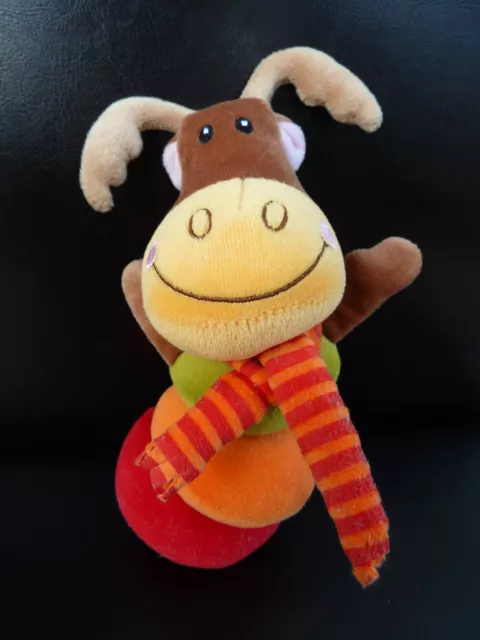 O12- Doudou  Hochet Grelot Vibrant Jeux Activite Eveil  Lilliputiens Renne Elan