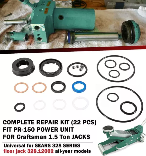 For Sears Craftsman 328.12002 Series 1.5 Ton Floor Jack Seal Replacement Kit 3