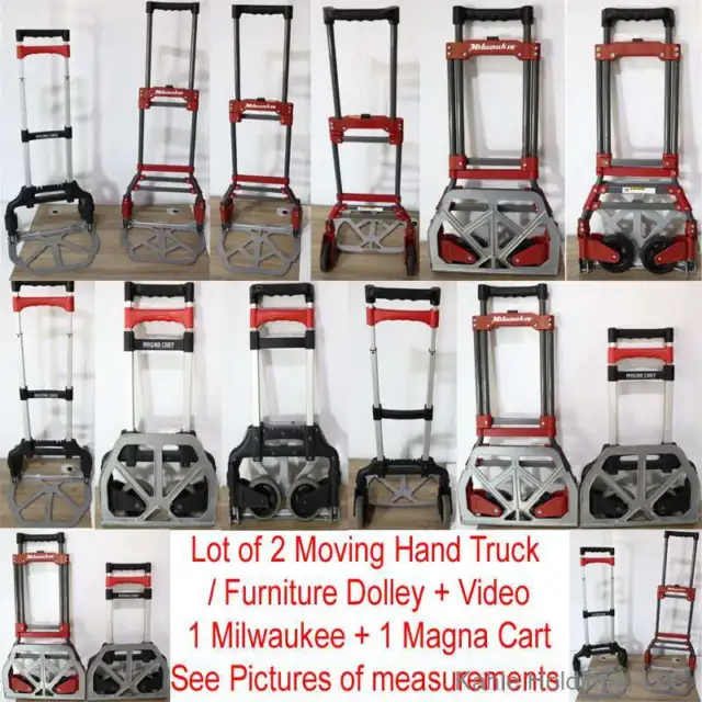 2 different Milwaukee(73777) + Magna Cart Folding Hand Truck/Moving Dolly +Video