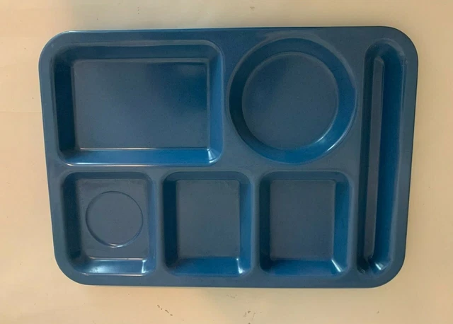 Carlisle School Cafeteria Lunch Tray Blue 10x 14 Inches 6 Compartment Divided
