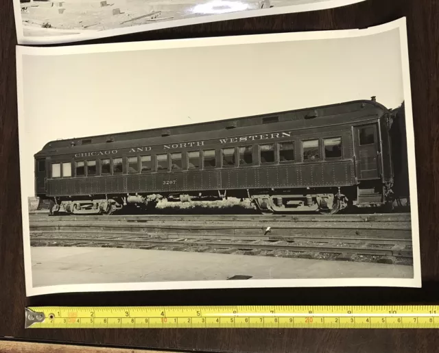Lot of (2) Chicago & Northeestern Train Railroad Photos 1940’s-1960’s 3