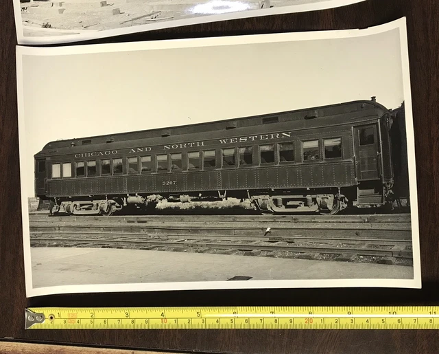 Lot of (2) Chicago & Northeestern Train Railroad Photos 1940’s-1960’s 3