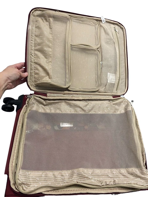 Samantha Brown 22" Spinner with Satchel 2-piece Set-Burgundy Geo Camo-NWT 6
