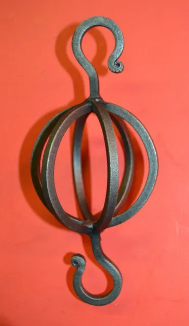 Lighting Ball Globe S-Hook Hanger, Wrought Iron 8" Chain Link, by Blacksmiths