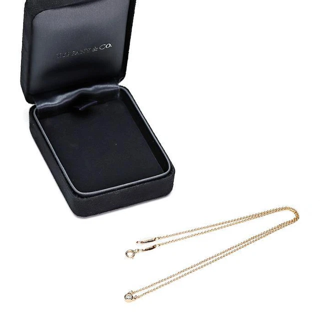 Tiffany & Co. Necklace By the Yard Diamond AU750 K18PG Pink Gold with Case