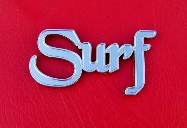SURF CAR BADGE Chrome Metal Emblem NEW Surfer Board Rider Beach Sandman Holden