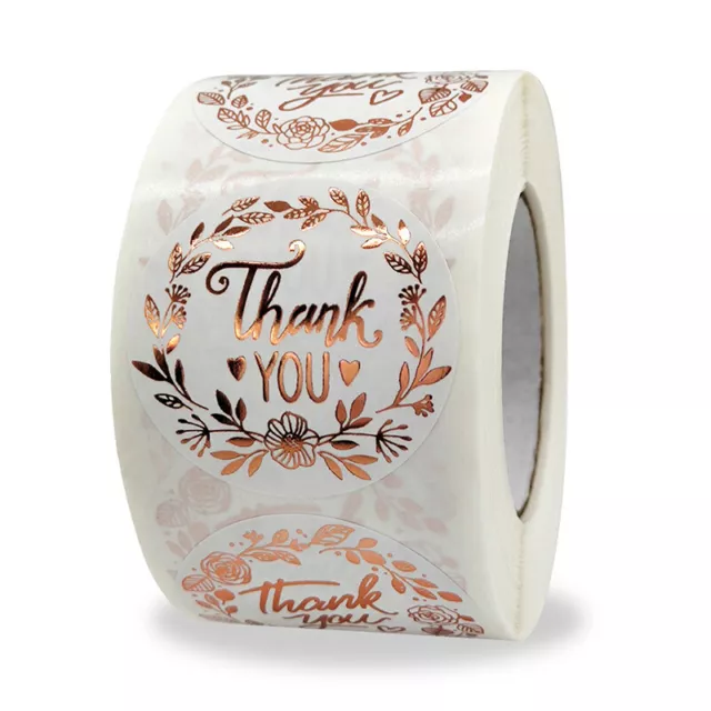 1.5inch Thank You Stickers Olive Leaf Gold Foil Sticker Roll For EnvelopeB'YB