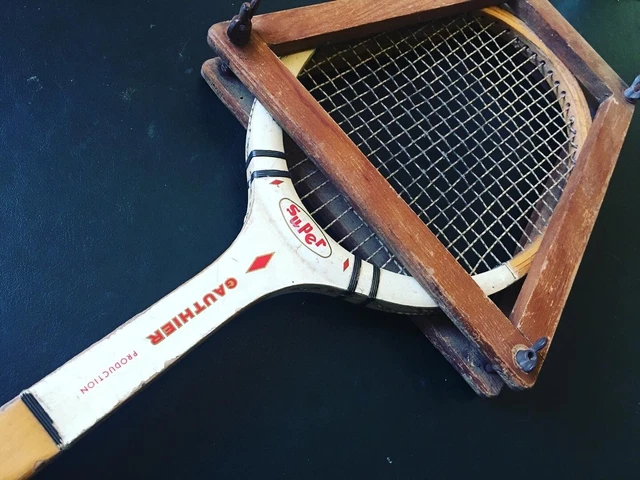 Raquette de tennis vintage en bois - Sport & Plein air