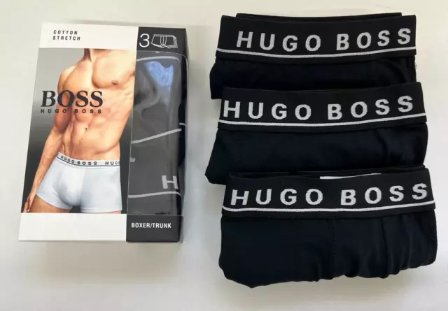 HUGO Boss Cotton Stretch Men's Boxers 3 Pack ( Black )