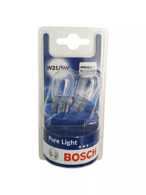 2x BOSCH Pure Light W21/5W T20 1987301079 Glühlampe Autolampe Licht 12V W3x16q