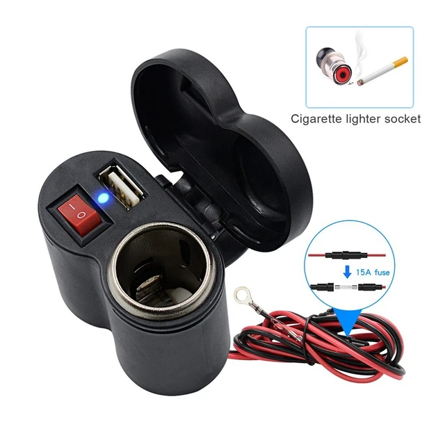Adattatore di ricarica moto 12 V 1 pezzo di ricambio veicolo con supporto presa