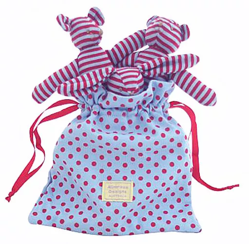 Alimrose Designs Baby Rattles Pouch of Animal Rattles in Blue and Red