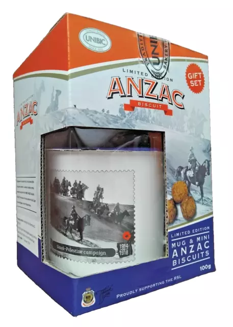 Unibic Enamel Anzac Biscuit Tin Mug Sinai Palestine Campaign Limited Edition NIB