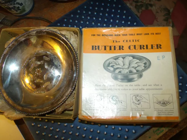 Vintage 1960's Silverplate BUTTER CURLER Original Box