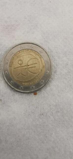 PIÈCE DE 2 euros rare, bonhomme, UEM 1999-2009 parfait état EUR 10,00